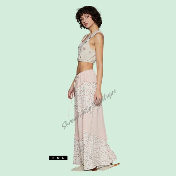 NWOT POL Pink Floral Wide Leg Pants - Picture 7 of 7